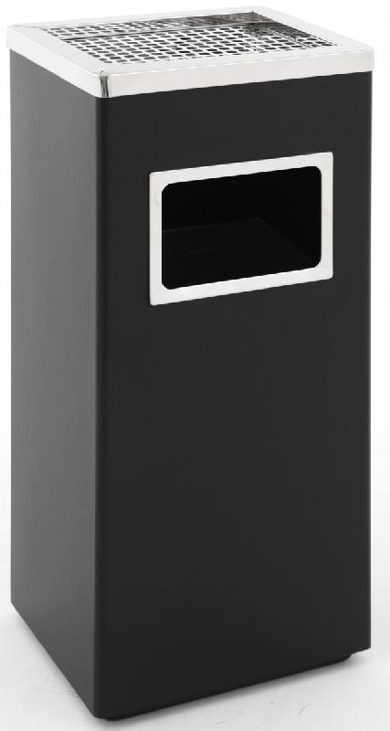 POUBELLE-CENDRIER 14,5L NOIR/INOX - MANUTAN COLLECTIVITÉS