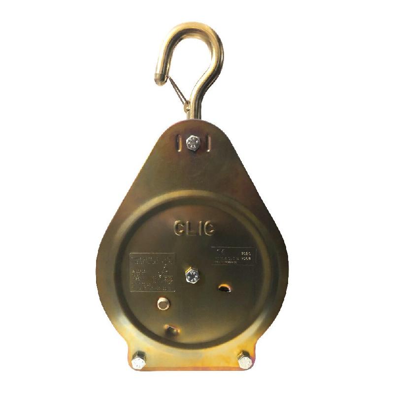 Poulie clic crochet avec linguet de sécurité C.M.U (max.) : 100 kg pour cordage D. 20 à 26 mm - D-Work - gris 3664100207706_0