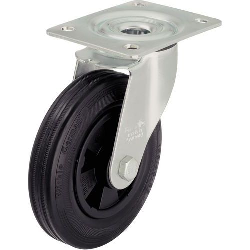ROULETTE PIV D=100MM F=70KG CORPS POLYPRO B DG CAOUTCHOUC - BLICKLE