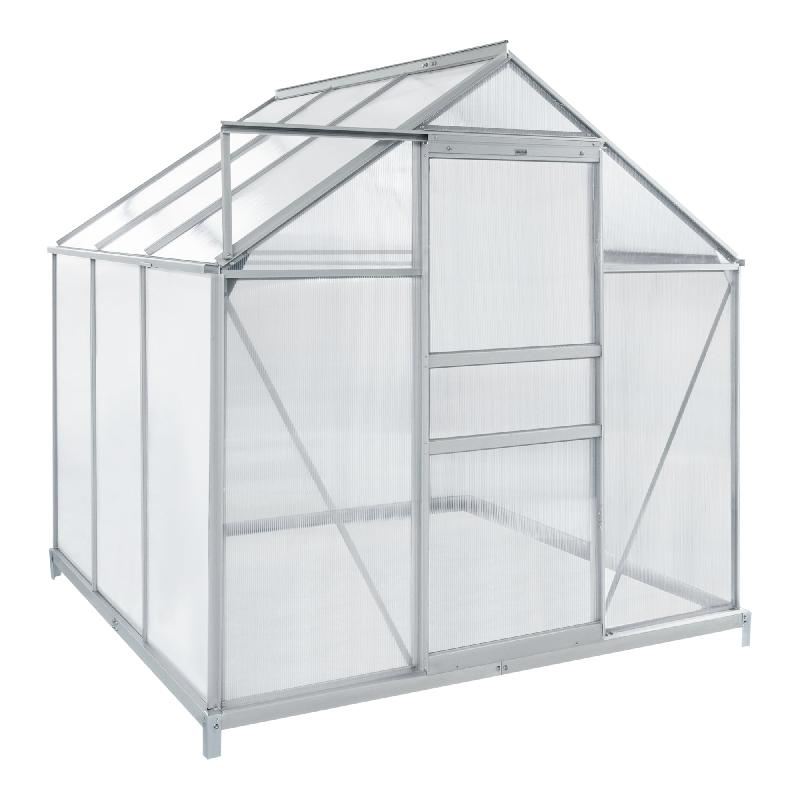 Serre de jardin 190 x 190 cm - porte coulissante - polycarbonate 3,61 m² - modèle 03_0008251_0