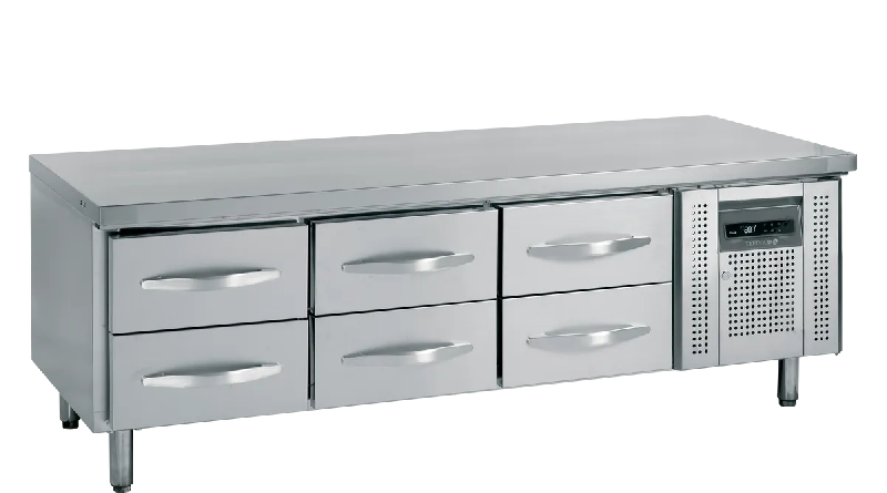 Soubassement réfrigéré UC5360 6 tiroirs GN1/1 pces Inox TEFCOLD_0