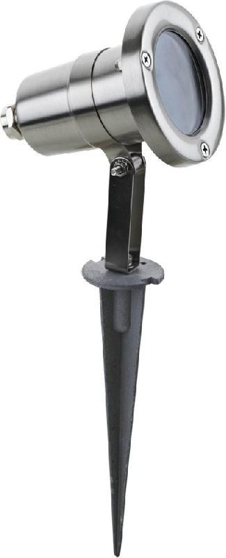 Spot extérieur sur piquet GU10 - LED 5W 380lm - IP44 - Blanc chaud 3000K - Finition inox_0