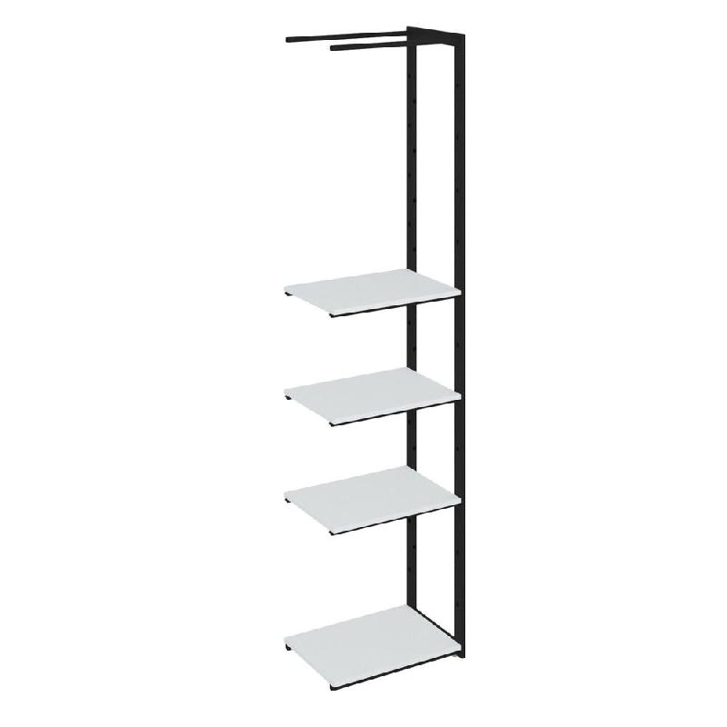 Suite structure Cage noir 58x40x240cm 4 tablettes blanc_0