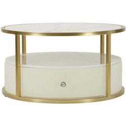 Table basse effet matelassé avec tiroir Sharon 75 x 40 cm Mauro Ferretti - 8024609374012_0