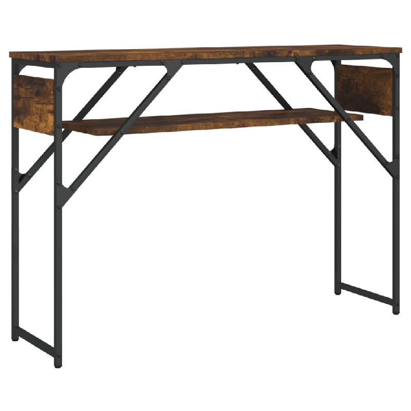 Table console avec étagère chêne fumé 105x30x75 cm Modèle Atlas Master Pro - 837794_0
