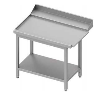 Table de sortie inox  à gauche avec étagère pour lave-vaisselle STALGAST 900x750x880 à monter - 9310057090_0