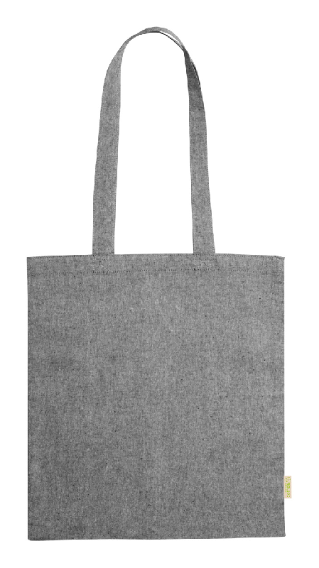 Tote bag en coton recyclé - anses longues - 120 g/m² - couleur gris cendré - 60 gr_0