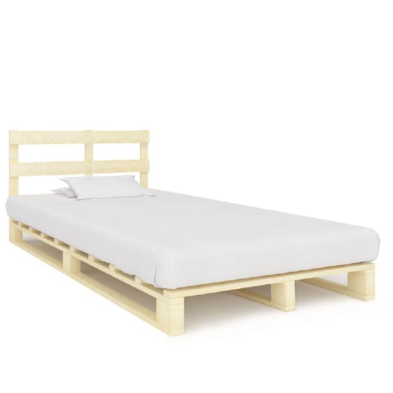 VidaXL Cadre de lit de palette sans matelas bois pin massif 120x200 cm Modèle Corvelor - Bois massif 285243_0