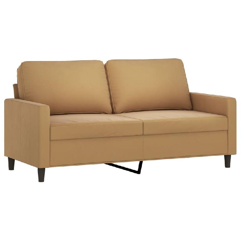 VidaXL Canapé à 2 places Marron 140 cm Velours Modèle Zermontix - 359206_0