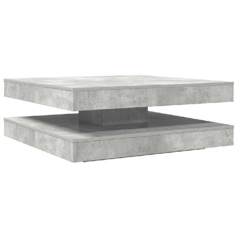 VidaXL Table basse rotative à 360 degrés gris béton 90x90x34,5 cm Modèle Élégance Élite - 8721158573377_0