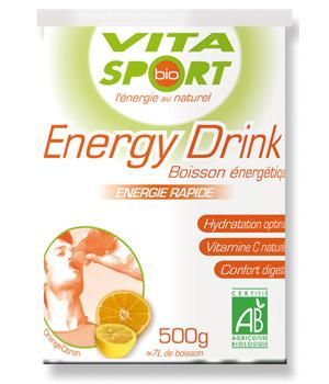 VITASPORTBIO - ENERGY DRINK ORANGE CITRON PRÉPARATION POUR BOISSON DE L'EFFORT 500G