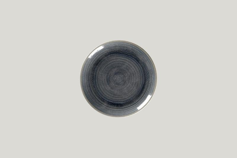 ASSIETTE COUPE PLATE ROND GRIS PORCELAINE Ø 18 CM RAKSTONE SPOT