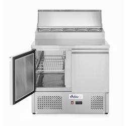 Arktic Saladette avec vitrine réfrigérée à poser 2 portes et 2 étagères 900x702x1265mm - inox 232880_0