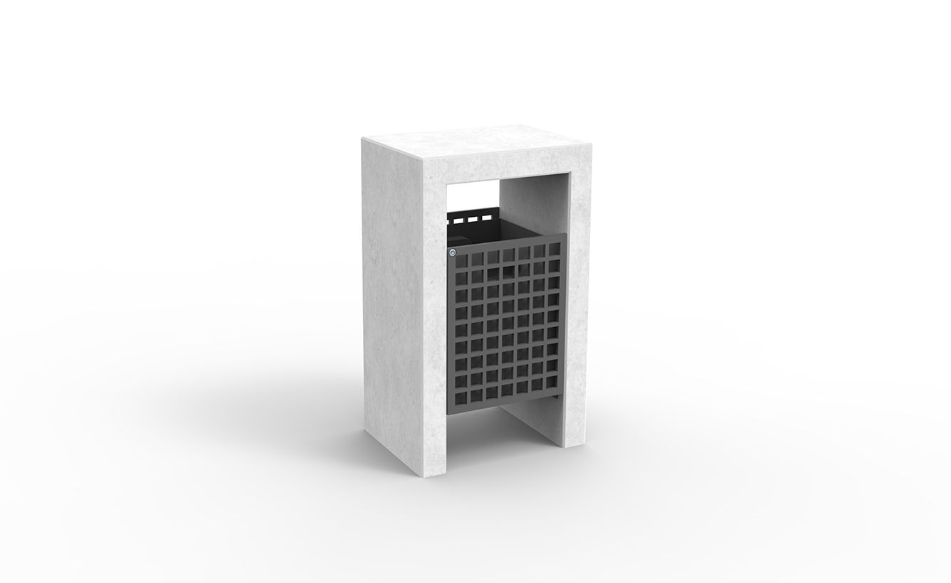 Arqui - poubelle publique - Larus - 35L - Acier, Fonte, Béton_0