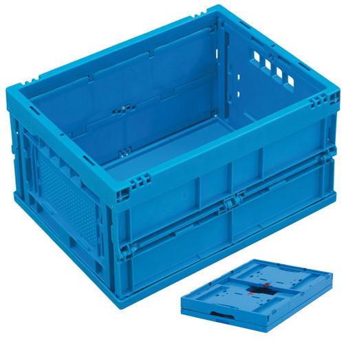 Bac plastique pliable plein bleu 400 x 300 x 220 mm - Réf : BAC147BP4322000_0