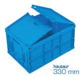 Bac pliable BAC147BP6433000 - 66L - Poignées ouvertes - Couleur bleue - Dimensions 570x370x315mm_0