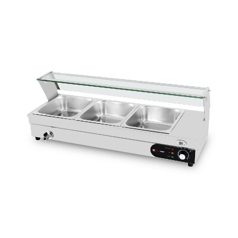 Bain marie professionnel avec robinet de vidange (3x GN1/2) PREMIUM - GOLDINOX - inox 3701770836437_0