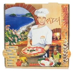 Boîte Pizza Vésuvio Ishia - Carton - 22 x 22 x 4 cm - par 100 - blanc en carton 3760394090281_0