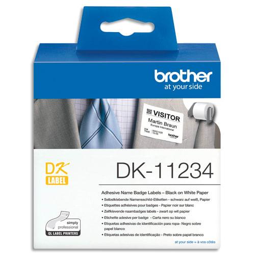 Brother - Rouleau de 260 étiquettes badges auto-adhésives textiles 60x86mm - Référence DK11234_0