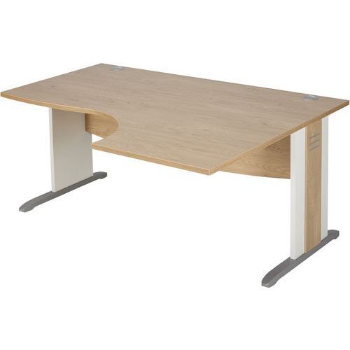 BUREAU ASYM. QUATUOR PIED L BOIS RET. DROITE 160 CHÊNE/BLANC - MANUTAN EXPERT