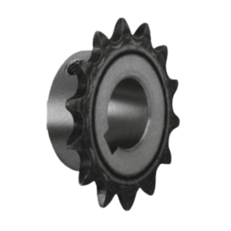 CMW - Pignon alésé claveté avec 2 vis pression à 90° - simple denture - 10B1 - 12 dents - pas de 15,8 mm - alésage de 24 mm_0