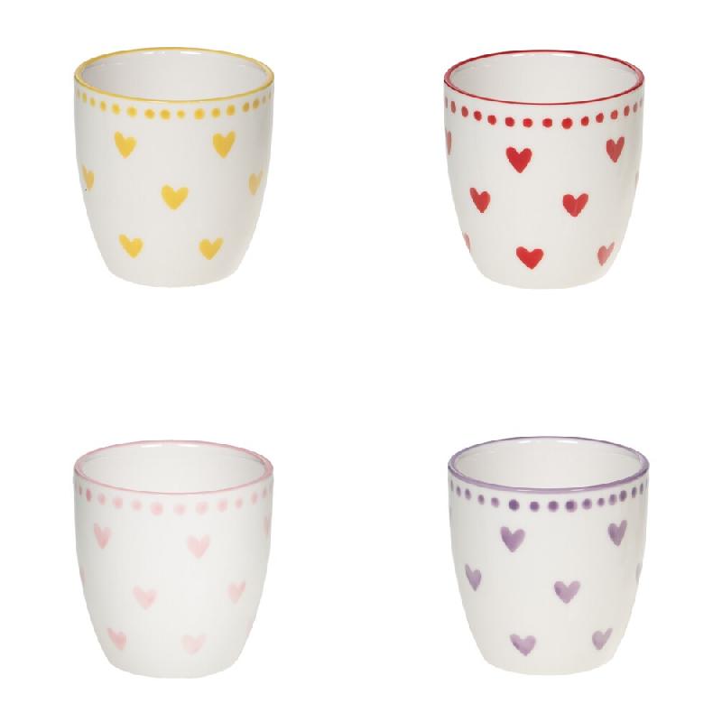 Coffret de 4 tasses Love 13 cl -  Multicolore  Porcelaine Table Passion - multicolore porcelaine 3106232961106_0