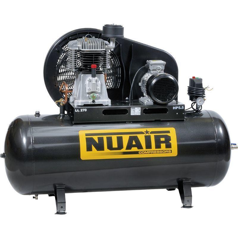 Compresseur d'air à piston bi-étagé cylindres fonte 5,5 CV - NUAIR - 270L - 11 bar - 11574435_0