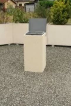 Corbeille Carrée Ceres - béton armé - 50L - 42x42x86cm - 120kg - 4 modes de finition - traitement hydrofuge et antitache_0