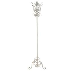 Décoshop26 - Porte-manteau en fer blanc antique avec 12 crochets 175cm MED05029 - blanc 3000308583950_0