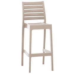 Décoshop26 - Tabouret de bar pour intérieur ou extérieur en plastique beige empilable avec repose-pieds 10_MDJ10229 - beige 3000509569609_0