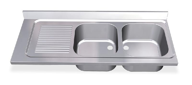 FRICOSMOS Évier avec deux cuves à droite et égouttoir de 550 mm. - inox FRCU004D_0