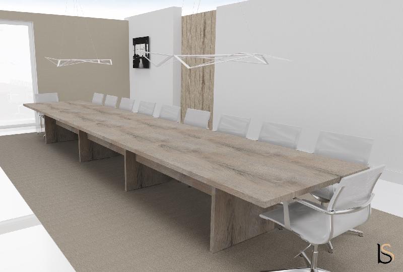 Grande table de réunion rectangulaire TAK - Mobel Linea. - Non, 600, Chêne grisé_0