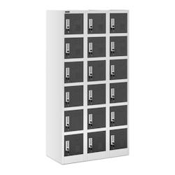 Helloshop26 - Armoire vestiaire 18 compartiments 180 cm gris 14_0000472 - 3000159358981_0