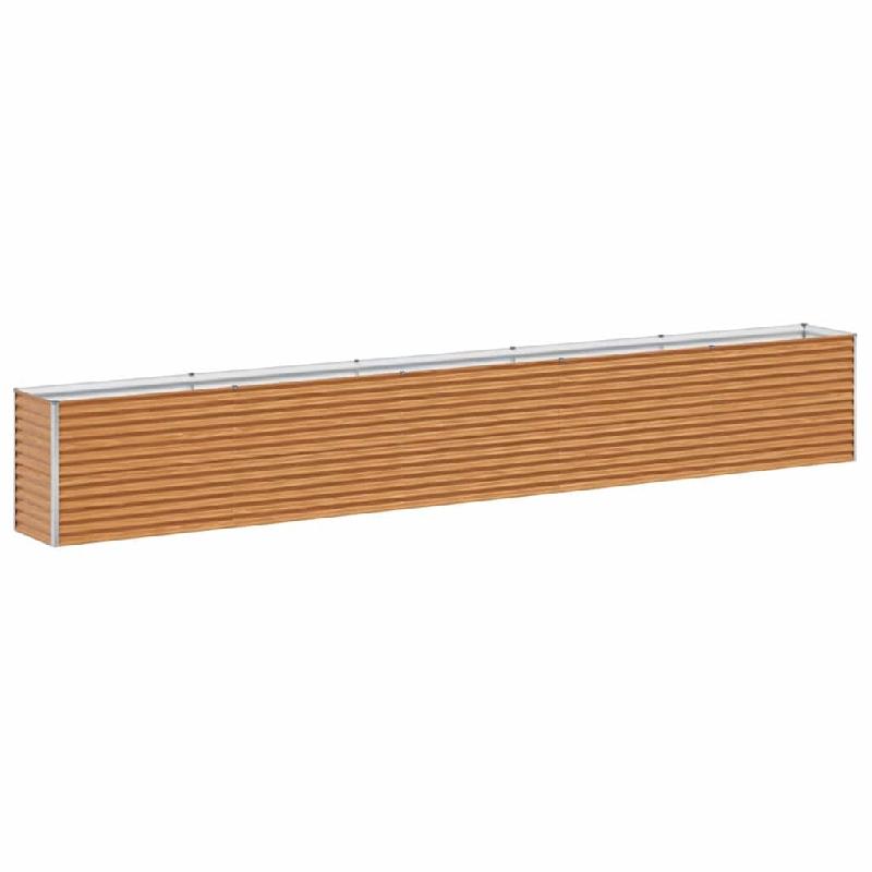 Helloshop26 - Jardinière surélevée design industriel extérieur 485 x 50 x 68 cm drainage optimal en acier galvanisé marron clair 02_0059043 - mar_0
