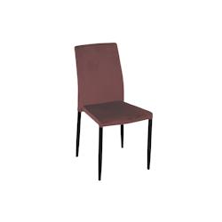 Lot de 6 Chaises Velours Bordeaux et Noir 44x53x92 x6 Intempora - CHAISE064_6_0