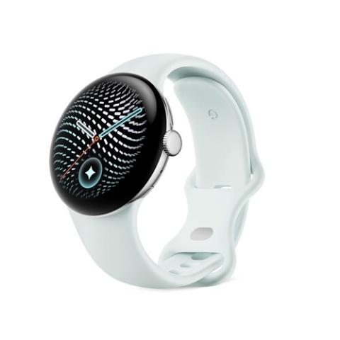 MONTRE CONNECTÉE GOOGLE PIXEL WATCH 5 41 MM 4G ARGENT AVEC BRACELET SPORT CAOUTCHOUC GRIS ET VERT