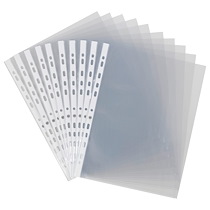 Pochettes transparentes perforées bord couleur Oxford A4