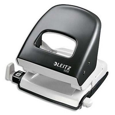 PERFORATEUR 2 TROUS EN METAL EMAILLE NOIR LEITZ WOW  - 30 FEUILLES - EFFORT REDUIT DE 60%