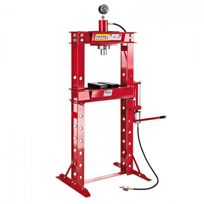 Presse d'atelier hydraulique 30 t avec mano et assistance pneumatique_0