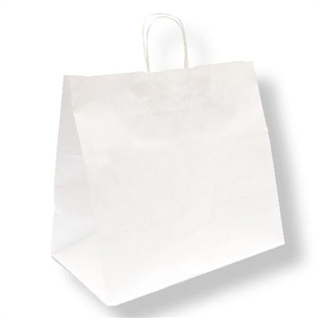 SAC CABAS AVEC ANSES MODÈLE TRAITEUR 90 G/M² 36+21X33.5 CM KRAFT BLANC (VENDU PAR 250)