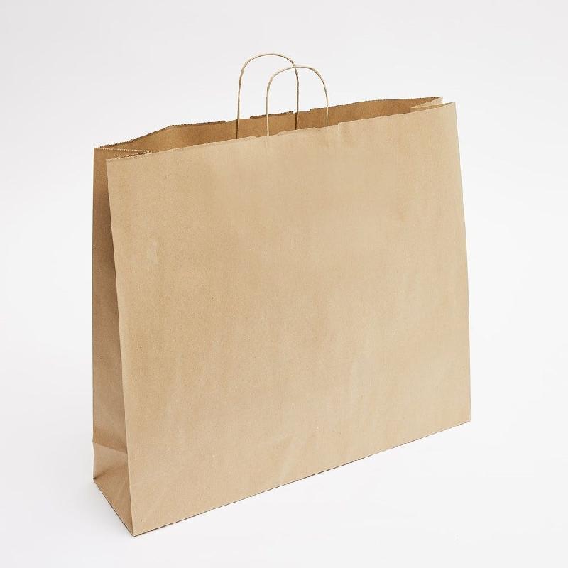 Sac kraft brun poignées torsadées 54x14x48cm - par 50 - très grand format et robuste_0