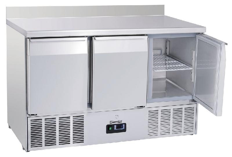 Saladette avec dosseret 3 portes GN 1/1 - 1365x700x1080 mm - CSAD3P - 239L - R290_0