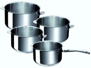 Série de 4 casseroles inox Beka Evolution - Amovibles avec graduations internes_0
