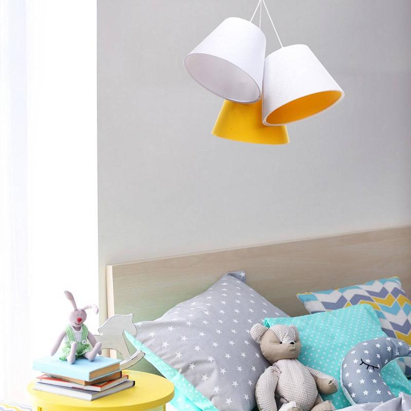 MACO DESIGN SUSPENSION ZSOFIA À 3 LAMPES BLANC/ORANGE