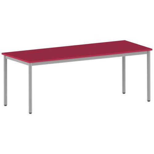 TABLE CARÉLIE 200 X 80 CM FIXE T6 STRAT CERISE GRIS - MOBIDECOR
