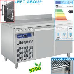 Table frigorifique murale ventilée - 2 portes GN 1/1 - 260 litres - Groupe à gauche - Modèle DT131/R2AGX_0