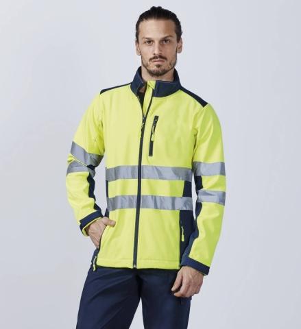 Veste Softshell bicolore - haute visibilité - résistante à l'eau et coupe-vent - 320g/m2_0
