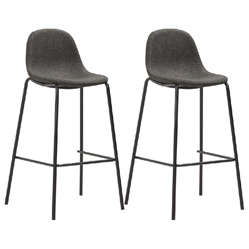 VidaXL Chaises de bar lot de 2 gris foncé tissu Modèle Titan Panorama Terrasse - 281525_0