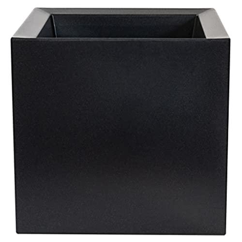 WELLHOME - TOP GARDEN DANI - Pot de fleurs en polystyrène anthracite 40x40 cm avec design incliné et rétention d'eau_0