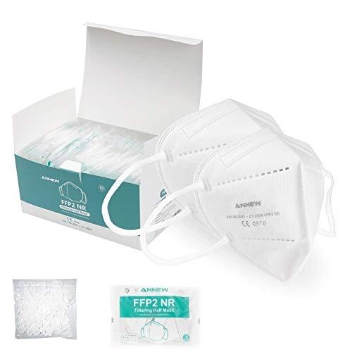 ANNEW - Masques FFP2 de protection respiratoire à 5 couches, conformes à la norme EN149:2001+A1:2009 - Confortables et ajustés_0